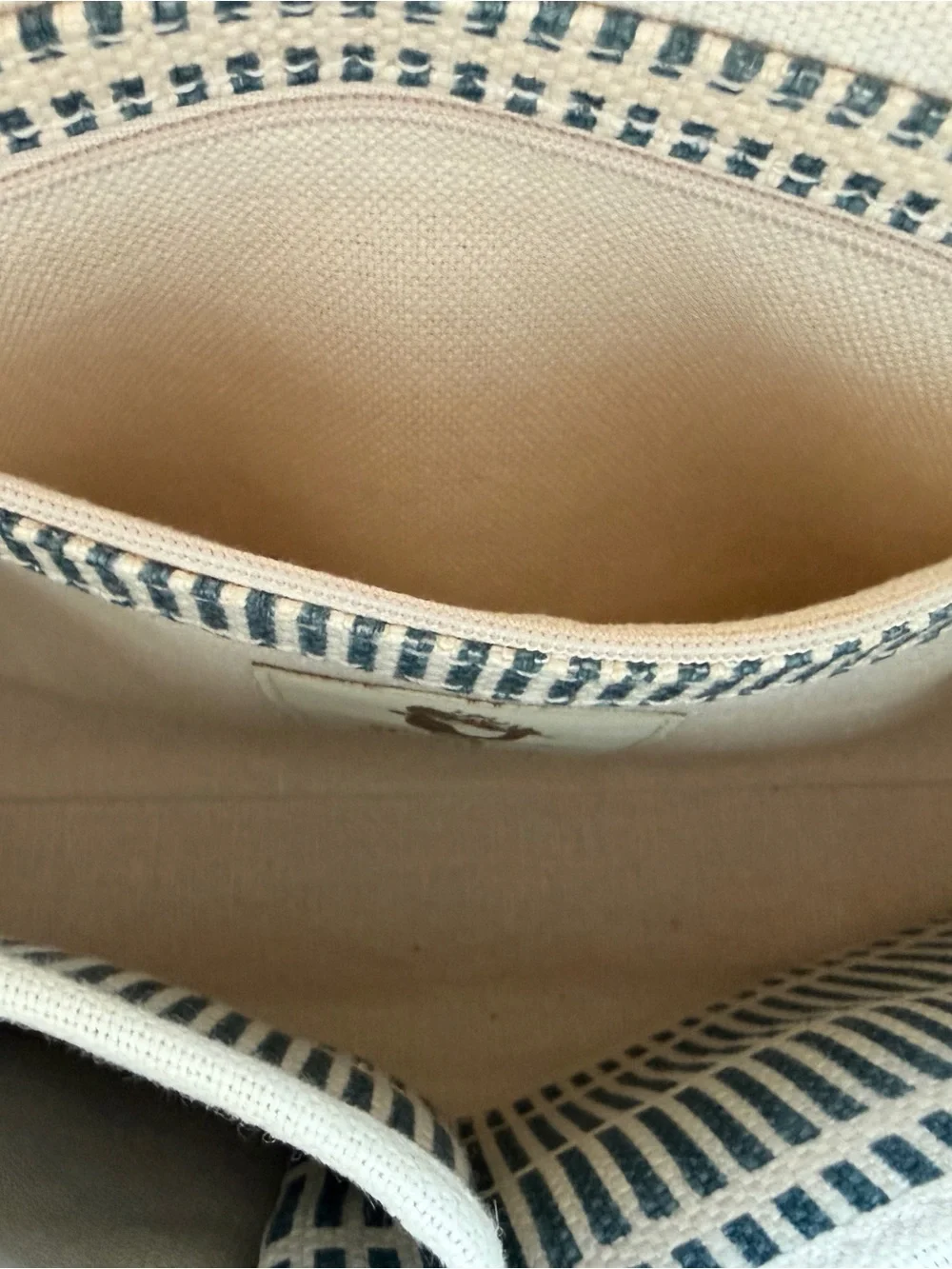 Spartina 449 Daufuskie Island Blue Cream Striped Linen Shoulder Bag